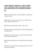 ADULT MEDICAL SURGICAL 2 FINAL SCRIPT 2026 QUESTIONS WITH ANSWERS GRADED A&plus;