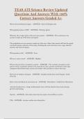 TEAS ATI Science Review Updated Questions And Answers With 100- Correct Answers Graded A&plus;