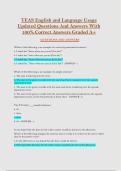 TEAS English and Language Usage  Updated Questions And Answers With  100&percnt; Correct Answers Graded A&plus; 