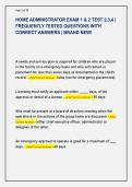 HOME ADMINISTRATOR EXAM 1 & 2 TEST 2&comma;3&comma;4 &vert;  FREQUENTLY TESTED QUESTIONS WITH  CORRECT ANSWERS &vert; BRAND NEW&excl;