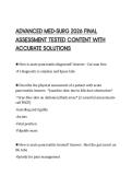ADVANCED MED-SURG 2026 FINAL ASSESSMENT TESTED CONTENT WITH ACCURATE SOLUTIONS