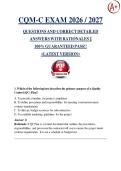 CQM-C EXAM 2026 &sol; 2027   QUESTIONS AND CORRECT DETAILED  ANSWERS WITH RATIONALES &vert;&vert;   100&percnt; GUARANTEED PASS&excl;&excl;    <LATEST VERSION>