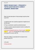 EMORY WOUND EXAM 1 &vert; FREQUENTLY  TESTED QUESTIONS WITH CORRECT  ANSWERS &vert; BRAND NEW&excl; 