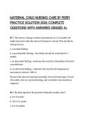 MATERNAL CHILD NURSING CARE BY PERRY PRACTICE SOLUTION 2026 COMPLETE QUESTIONS WITH ANSWERS GRADED A&plus;
