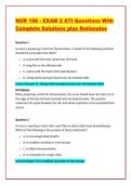 NUR 198 - EXAM 2 ATI Questions With Complete Solutions plus Rationales