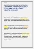 CALIFORNIA ALARM COMPANY OPERATOR  LICENSING EXAM INSIGHTS &vert; FREQUENTLY  TESTED QUESTIONS WITH CORRECT  ANSWERS &vert; BRAND NEW&excl; 