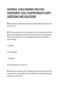 MATERNAL CHILD NURSING PRACTICE ASSESSMENT 2026 COMPREHENSIVE SCRIPT QUESTIONS AND SOLUTIONS