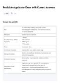 Pesticide Applicator Exam with Correct Answers