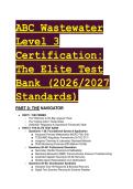 Elite Wastewater Certification Test Bank 2026&sol;2027 &vert; ABC Level 3 & TCEQ Class B Exam Prep &vert; Questions & Expert Answers Guide