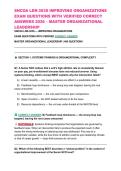 SNCOA LDR-303S IMPROVING ORGANIZATIONS EXAM QUESTIONS WITH VERIFIED CORRECT ANSWERS 2026 &ndash; MASTER ORGANIZATIONAL LEADERSHIP