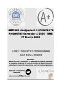 LRM2601 Assignment 2 &lpar;COMPLETE ANSWERS&rpar; Semester 1 2026 - DUE 27 March 2026&semi; 100&percnt; Correct solutions and explanations&period;