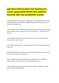 Sage Intacct Implementation Exam Questions and answers Updated NEW EDITION WITH COMPLETE SOLUTION 100&percnt; PASS GUARANTEED SUCCESS