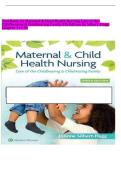Test Bank for Maternal & Child Health Nursing&colon; Care of the Childbearing & Childrearing Family&comma; 9th Edition by JoAnne Silbert-Flagg & Elizabeth Pillitteri &vert; Complete Chapters 1-56 &vert; Questions & Answers with NCLEX&reg;-Style 