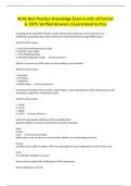 ACAS Best Practice Knowledge Exam 6 with all Correct & 100&percnt; Verified Answers &vert;Guaranteed to Pass