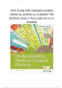 TEST BANK FOR UNDERSTANDING MEDICAL-SURGICAL NURSING 7TH EDITION LINDA S&period; WILLIAMS PAULA D&period; HOPPER