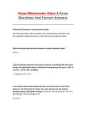 Texas Wastewater Class A Exam Questions and Answers