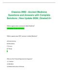 Classics 2902 - Ancient Medicine Questions and Answers with Complete Solutions &vert; New Update 2026 &vert; Graded A&plus;