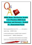 ADEQ Water Distribution Grades 1 & 2 Exam &ndash; 180 Questions & Answers &vert; Backflow&comma; Pumps&comma; Chlorine&comma; Safety&comma; Water Quality &vert; 2026
