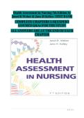Complete Nursing Health Assessment Test Bank &lpar;7th Edition&rpar; by Weber & Kelley &ndash; Verified Q&A for All Chapters