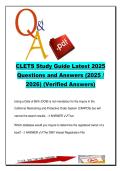 CLETS Study Guide Exam &ndash; 70 Questions & Answers &vert; NCIC&comma; DMV&comma; CARPOS&comma; Law Enforcement Databases &vert; 2025&sol;2026 &ndash; Criminal Justice & Law Enforcement Training