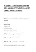MATERNITY & WOMEN&rsquo;S HEALTH CARE 2026 NURSING REVIEW PACK COMPLETE QUESTIONS AND ANSWERS