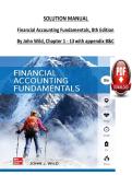 SOLUTION MANUAL  Financial Accounting Fundamentals&comma; 8th Edition By John Wild&comma; Chapter 1 - 13 with appendix B&C