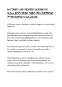 MATERNITY AND PEDIATRIC NURSING BY SUSAN RICCI STUDY GUIDE 2026 QUESTIONS WITH COMPLETE SOLUTIONS