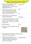 PLC Exam First Saca with All Correct & 100&percnt; Verified Answers &vert;Latest Update &vert;Already Graded A&plus;