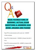 NACE Foundations of Nursing Exam &ndash; 140 Questions & Answers &vert; PPE&comma; Infection Control&comma; Pharmacology&comma; Patient Care &vert; 2026