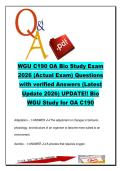WGU C190 Biology OA Exam &ndash; 500 Questions & Answers &vert; Cell Biology&comma; Genetics&comma; Ecology&comma; Photosynthesis &vert; 2026