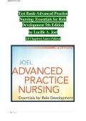 Test Bank for Advanced Practice Nursing&colon; Essentials for Role Development&colon; Essentials for Role Development Paperback &ndash; 1 Feb&period; 2022 English edition  by Lucille A Joel &vert;&vert;ISBN&colon;9781719642774