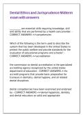 Dental Ethics and Jurisprudence Midterm exam with answers&period;