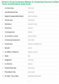 Division of Law Vocabulary Mastery A&plus; Guaranteed Success Verified Terms and Definitions Study Guide