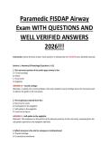 Paramedic FISDAP Airway Exam WITH QUESTIONS AND WELL VERIFIED ANSWERS 2026&excl;&excl;&excl;