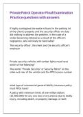 Private Patrol Operator Final Examination Practice questions with answers