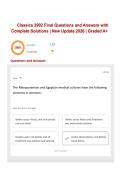 Classics 2902 Final Questions and Answers with Complete Solutions &vert; New Update 2026 &vert; Graded A&plus;