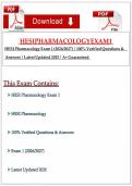 HESI Pharmacology Exam 1 Practice Test&colon; Comprehensive Review for Nursing Students