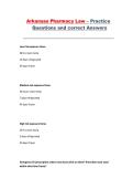 Arkansas Pharmacy Law Practice Questions and Answers Complete Study Guide