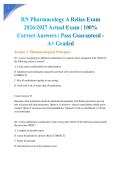 RN Pharmacology A Relias Exam 2026&sol;2027 Actual Exam &vert; 100&percnt; Correct Answers &vert; Pass Guaranteed - A&plus; Graded