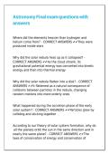 Astronomy Final exam questions with answers