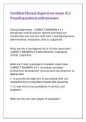 Certified Clinical Supervisor exam -D&period;J Powell questions with answers