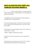 MATH 100 PRACTICE QUIZ SCRIPT 2026  COMPLETE SOLUTIONS GRADED A&plus; 