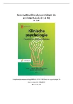 Uitgebreide samenvatting PB3102 klinische psychologie 1b&colon; psychopathologie &lpar;deel 3&colon; H11-25&rpar;