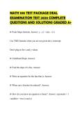 MATH 100 TEST PACKAGE DEAL  EXAMINATION TEST 2026 COMPLETE  QUESTIONS AND SOLUTIONS GRADED A&plus; 