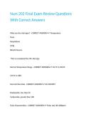 Nurs 202 Final Exam Review Questions With Correct Answers 