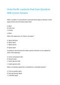 Union Pacific conductor final Exam Questions With Correct Answers 