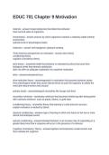 EDUC 701 Chapter 9 Motivation Questions with Accurate Answers