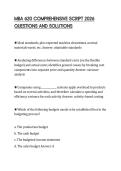 MBA 620 COMPREHENSIVE SCRIPT 2026  QUESTIONS AND SOLUTIONS 