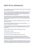 EDUC 701 Cp&period; 3 Behaviorism Questions and Answers 100&percnt; Solved