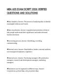 MBA 620 EXAM SCRIPT 2026 VERIFIED  QUESTIONS AND SOLUTIONS 